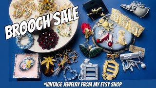 Vintage brooch sale! Jewelry offered from my Etsy shop!