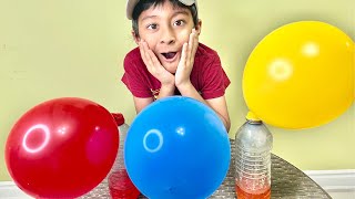 Blowing up balloons with baking soda and vinegar/ Kids easy science experiment Educational Video