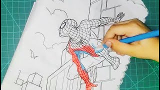 How To Draw Cartoon Spider-Man | Spiderman Coloring for Beginners | Wiz Art Drawing Tv
