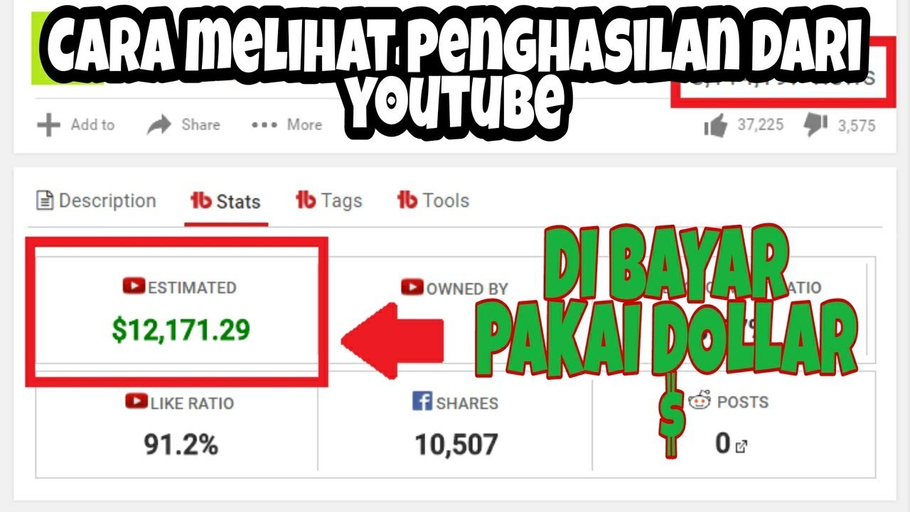 CARA CEK PENGHASILAN/GAJI DARI YOUTUBE KAMU SENDIRI - YouTube