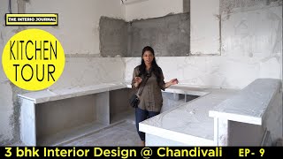 Open Kitchen Tour- Part 1- CIVIL| Ep 9 | C Shaped Kitchen Design | Breakfast counter designs