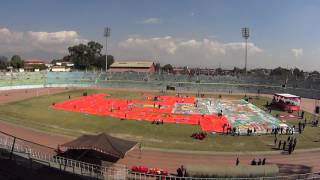 How to spread World's Largest Thangka (Mandala) at Dashrath Stadium, Kathmandu, Nepal 2016 世界最大のマンダラ