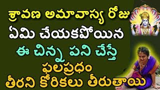 శ్రావణ అమావాస్య రోజు ఏమి చేయకపోయిన ఈ చిన్న పని చేస్తే ఫలప్రధం తీరని కోరికలు తీరుతాయి ||  amavasya