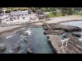 大洗 神磯の鳥居と磯前神社。ドローン撮影