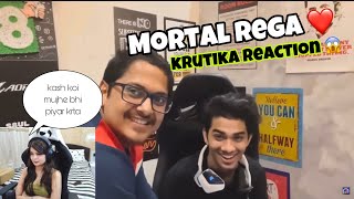 @KrutikaPlays got emotional on stream | Mortal Rega Friendship ❤️ | Krutika react on mortal rega