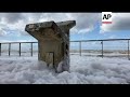 foamy substance washes up at tel aviv port