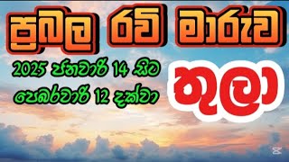 ප්‍රබල රවි මාරුව තුලා ලග්නය 2025 ජනවාරි 14 සිට පෙබරවාරි 12 දක්වා