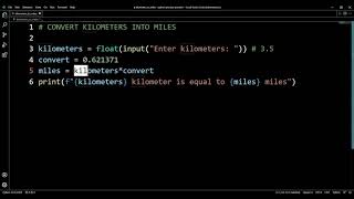 Python Program to Convert Kilometers to Miles in Hindi | Python Tutorial | Python Programming | 2021