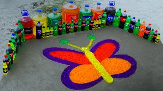 Experiment: How to make Rainbow Butterfly with Orbeez, Mentos vs Coca Cola, Fanta, Mirinda, Pepsi