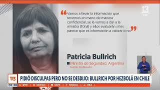Bullrich insiste con presencia de Hezbolá en Chile