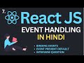 Event Handling in ReactJs Tutorial in Hindi | Complete React Course in Hindi #7