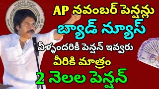 AP నవంబర్ పెన్షన్లు బ్యాడ్ న్యూస్|వీళ్ళందరికీ పెన్షన్ ఇవ్వరు|వీరికి మాత్రమే 2 నెలలు పెన్షన్|pension