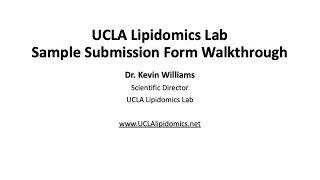 UCLA Lipidomics Sample Submission Form Walkthrough