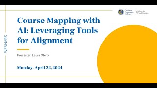 Course Mapping with AI: Leveraging Tools for Alignment