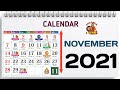 November 2021 Calendar | Monthly Calendar | Hindu Panchang Calendar 2021 | @Dharmik Gyan