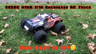 DEERC H16R Brushless 1/16 RC Truck - How Fast is It? 🤔