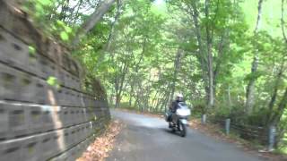 KLX125 on 土呂部峠　湯西川側下り