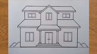 How to Draw a House | Very Easy - Drawing House For Beginners