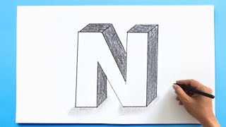 3D Letter Drawing - N