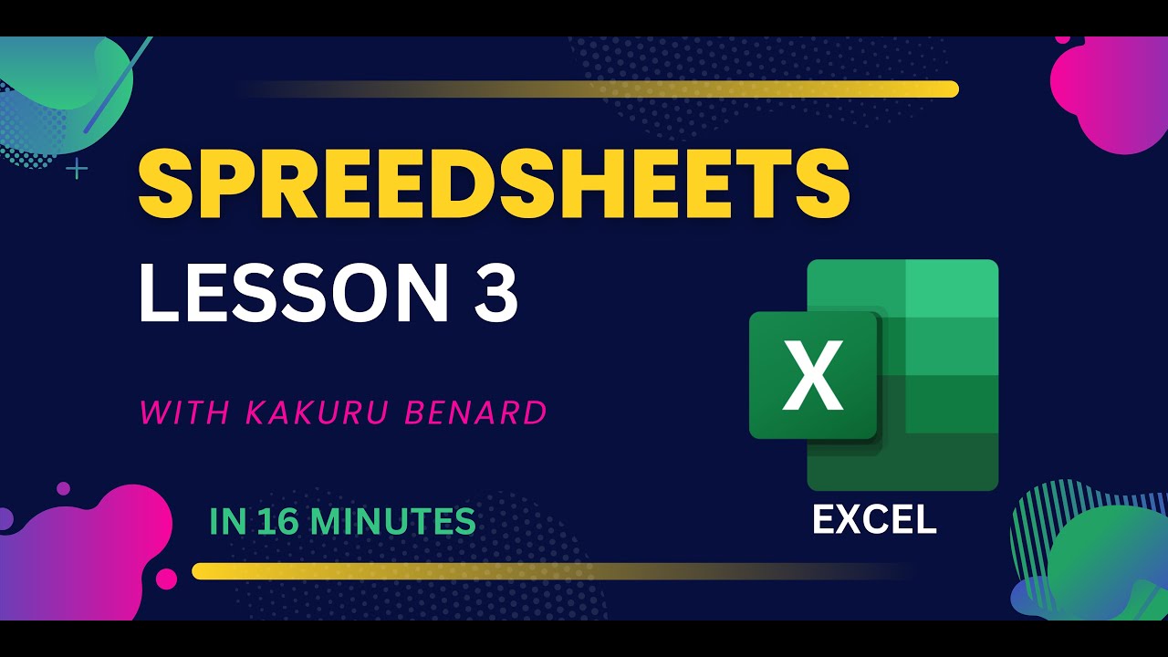 Spreadsheet Excel Lesson 3 Youtube