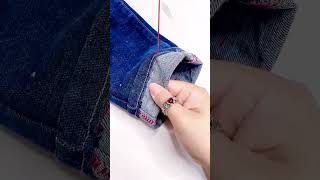 Practical flat stitching method for trouser leg