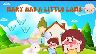 MARY HAD A LITTLE LAMB 🐑 Nursery rhymes l kids video #maryhadalittlelamb# for kids