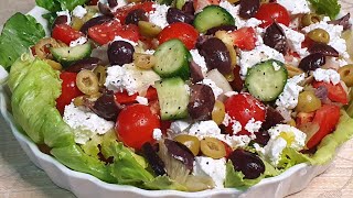 שבוע יוון-סלט יווני טעים ובריא🥗A healthy Greek salad מטבח בקלי קלות ליהי קרויץ