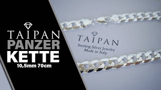 Taipan Flach Panzerkette 10,5mm breit 70cm lang 925 Sterling Silber