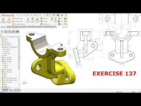 Solidworks Tutorial For Beginners Exercise 137 Youtube Solidworks Tutorial For Beginners Exercise 137 Youtube