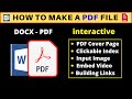 How to Make an Interactive PDF File Using Word - Let's Add Hyperlinks, Index, Image, Video in PDF