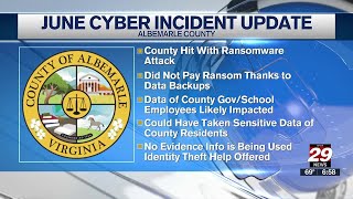 Albemarle County offering free credit monitoring after June cyber attack