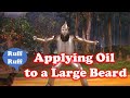 Applying Beard Oil to a Large Beard.