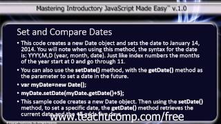 JavaScript Training Tutorial Set and Compare Dates