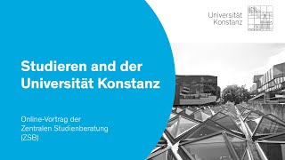 Online-Vortrag der ZSB: Studieren an der Universtät Konstanz