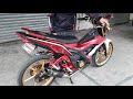 Honda RS 150 with Yoshimura R77 carbon 370mm full system exhaust sound check