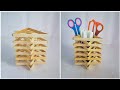 Tempat pensil dari stik es krim | DIY ice cream stick pencil/pen case ideas | popsicle stick craft