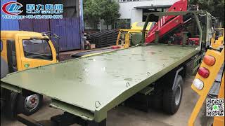 HOWO 4x4 Flatbed Wrecker Truck with SANY Palfinger #SPK15500 8T Knuckle Boom Crane #4x4wreckertruck