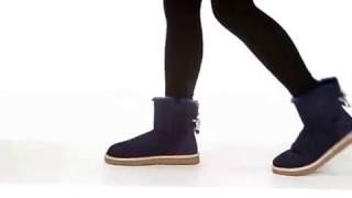 Угги Ugg Mini Bailey Bow Navy - угги со шнурками сзади вместо бантиков