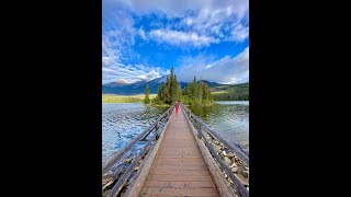 BEST lake VIEWS in Jasper National Park, Pyramid Lake #shorts #shortsclip #shortsvideo