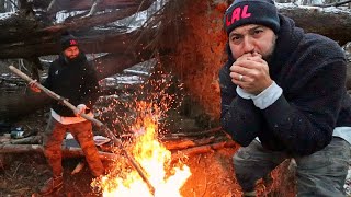 No tent, No sleeping bag - Extreme Winter Survival Camping ( GONE WRONG )