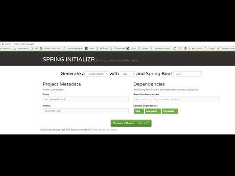 Spring initializr web interface demo including Gradle project import Spring initializr web interface demo including Gradle project import