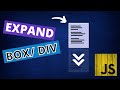 Expand a box/ div using JavaScript