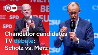 Livestream: TV debate between German Chancellor Scholz and opposition leader Merz | DW News