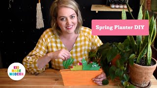 DIY Spring Planter Paper Craft Tutorial 🌻 Kids Arts and Crafts 🌻 Kid Made Modern