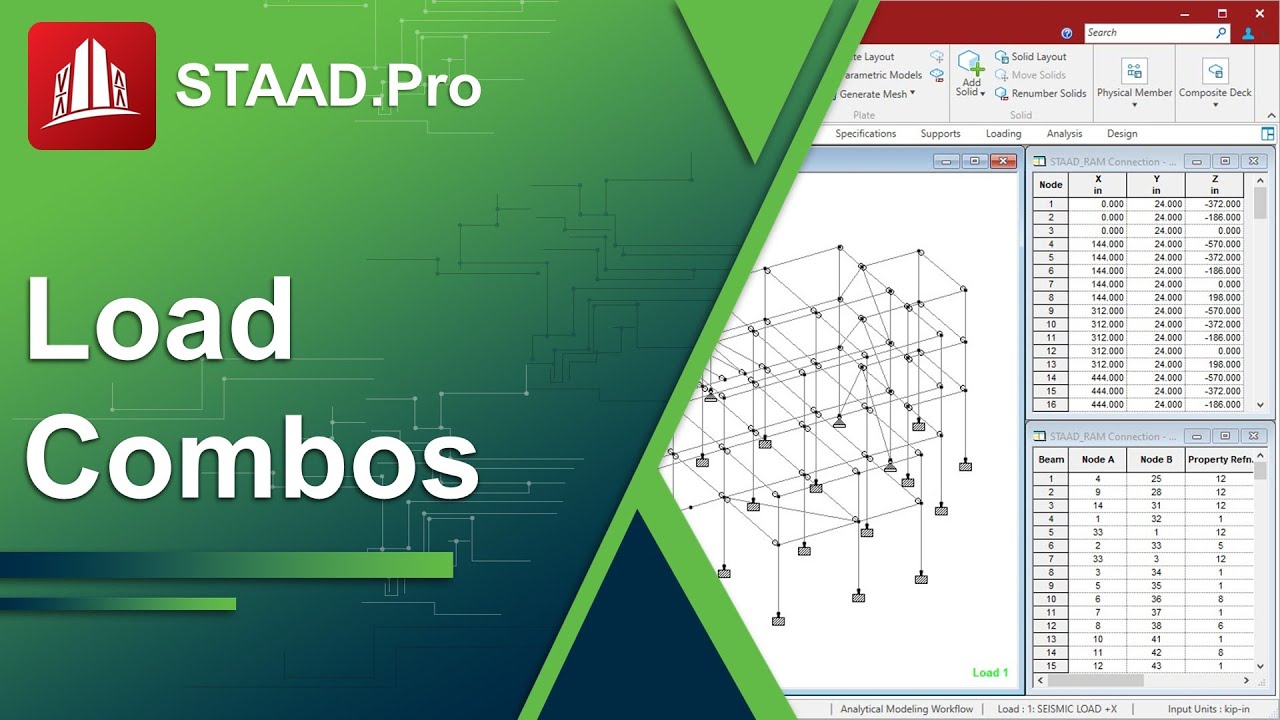 Generating Load Combinations In Staad Pro Youtube