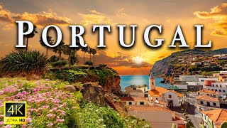 FLYING OVER PORTUGAL (4K Video UHD) - Relaxing Music With Beautiful Nature Video For Stress Relief