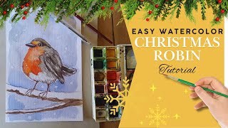 EASY Watercolor Robin Christmas Card You Can Paint in Minutes!