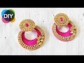 how to make silk thread earrings st home | chandbali jewelry making  |#diy |#160