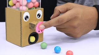 How to Make GumBall Candy Dispenser Machine from Cardboard at Home