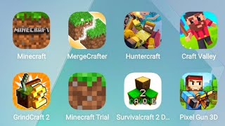 MINECRAFT, MERGECRAFTER, HUNTERCRAFT, CRAFT VALLEY, GRINDCRAFT 2, MINECRAFT TRIAL, SURVIVAL CRAFT